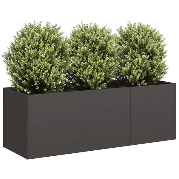 vidaXL Planter Black Cold-rolled Steel Large Outdoor Planter Planters