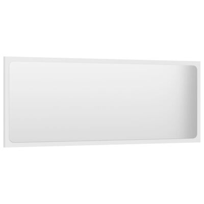 vidaXL Bathroom Mirror White 39.4"x0.6"x14.6" Chipboard