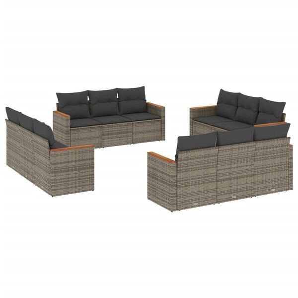vidaXL Garden Sofa Set Grey