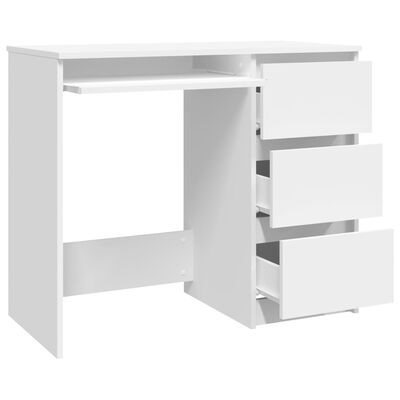 vidaXL Desk White 35.4"x17.7"x29.9" Engineered Wood