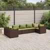vidaXL Patio Lounge Set Brown, Green