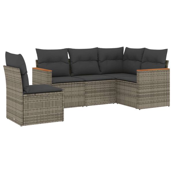 vidaXL Garden Sofa Set Grey