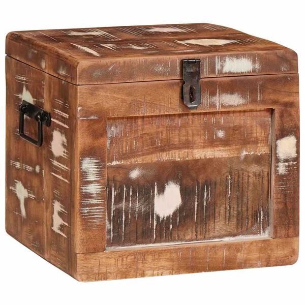 vidaXL Storage Box with Storage with Lock Brown Solid Mango Wood