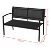 vidaXL Patio Furniture Black Powder-coated steel, Textilene, Tempered glass