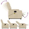 vidaXL Electric Stand up Massage Recliner Chair Cream Fabric