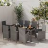 vidaXL Outdoor Dining Set Grey and black Poly rattan Large