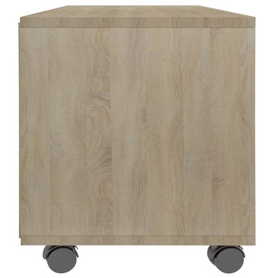 vidaXL TV Cabinet with Castors Sonoma Oak 35.4"x13.8"x13.8" Engineered Wood