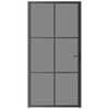 vidaXL Interior Door 40.4"x79.3" Black ESG Glass and Aluminum