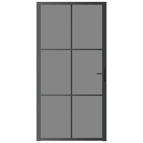 vidaXL Interior Door 40.4"x79.3" Black ESG Glass and Aluminum