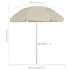 vidaXL Beach Parasol Sand Yellow Polyester 118.1 in Tiltable