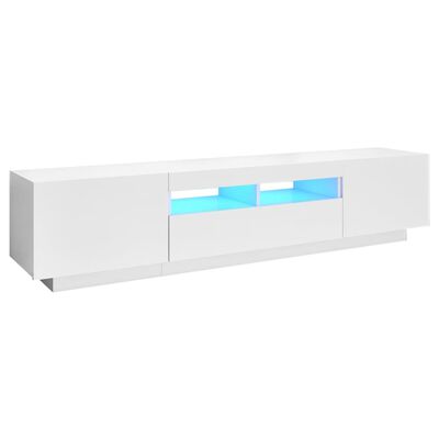 vidaXL TV Stand with LED Lights White 70.9"x13.8"x15.7"