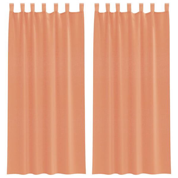 vidaXL Voile Curtains with Loops 2 pcs Terracotta 55.1x88.6"