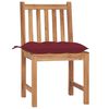 vidaXL Patio Chair Set of 8 Teak Teak Wood, 100% Polyester Sturdy