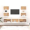 vidaXL TV Cabinet Set of 7 White Solid pine wood