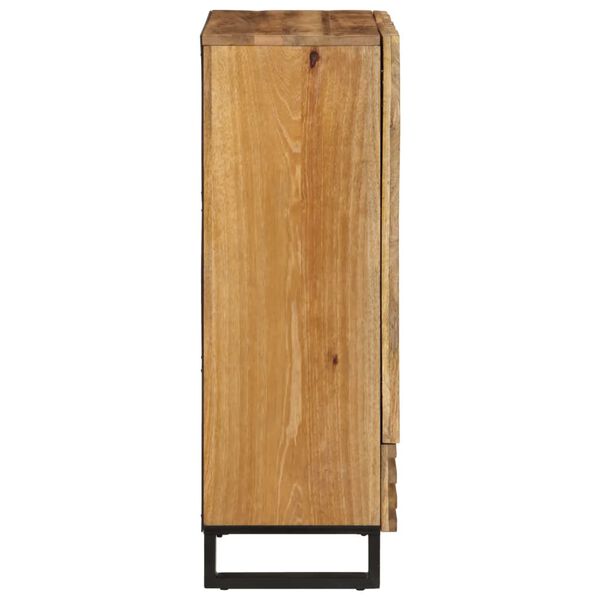 vidaXL Highboard Rough Mango, Steel Solid Rough Mango Wood, Steel Tall