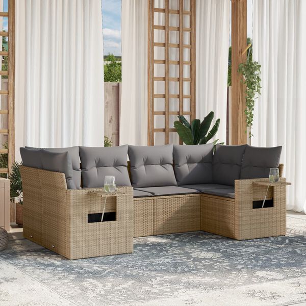 vidaXL Garden Sofa Set Beige, Light Grey