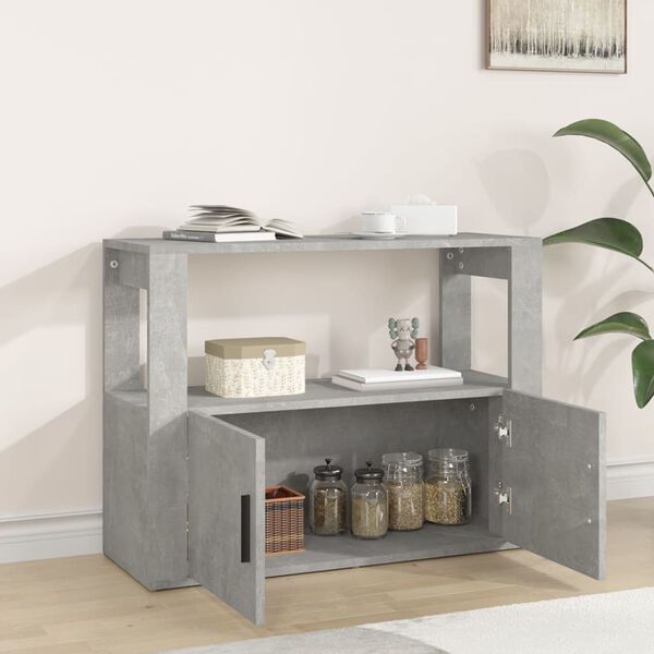 vidaXL Sideboard Concrete Grey Engineered Wood Standard Cabinet