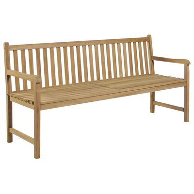 vidaXL Patio Bench with Taupe Cushion 68.9" Solid Teak Wood
