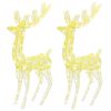 vidaXL Christmas Reindeer Set of 2 Warm white Acrylic Extra Large