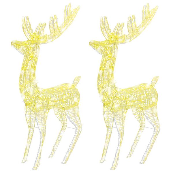 vidaXL Christmas Reindeer Set of 2 Warm white Acrylic Extra Large