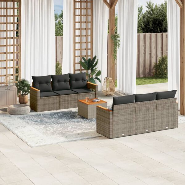 vidaXL Garden Sofa Set Grey