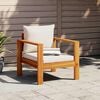vidaXL Garden Chair Cream White Solid Acacia wood Medium