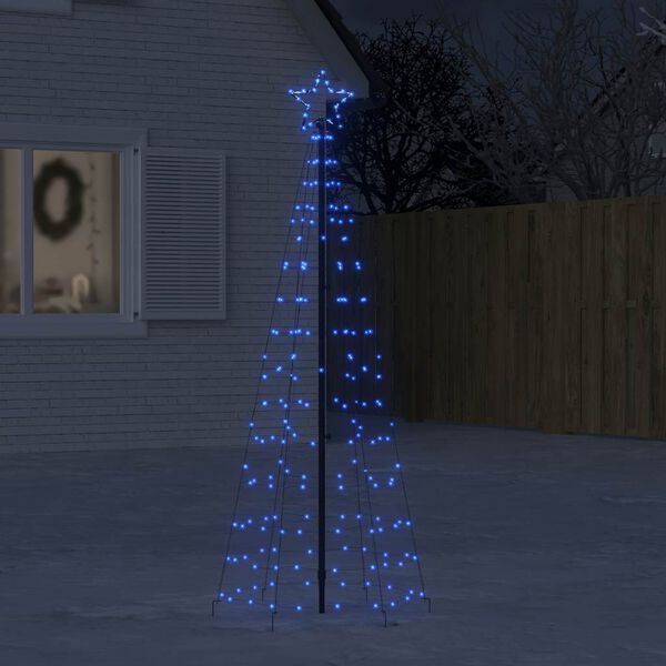 vidaXL LED Christmas Tree Blue, Dark Green Copper, Iron 70.9 in