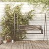 vidaXL Garden Swing Bench Black Steel and Plastic Medium Durable