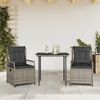 vidaXL Garden Dining Set Grey, Black, Dark Grey