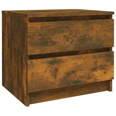 vidaXL Bed Cabinets 2 pcs Smoked Oak 19.7"x15.4"x17.1" Engineered Wood
