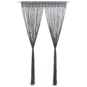 vidaXL Macrame Curtain Anthracite 55.1x94.5" Cotton