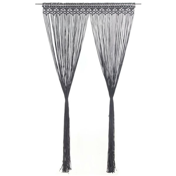 vidaXL Macrame Curtain Anthracite 55.1x94.5" Cotton