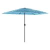 vidaXL Garden Parasol Blue 100% polyester, powder-coated steel, straw