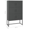 vidaXL Highboard Anthracite Steel Adjustable Feet Highboard