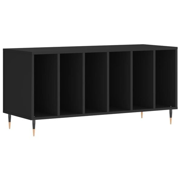 vidaXL Record Cabinet Black Engineered Wood 39.4 x 15.0 x 18.9 in