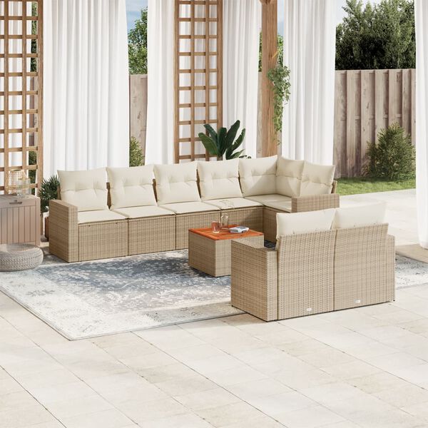 vidaXL Garden Sofa Set Beige