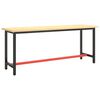 vidaXL Work Bench Frame Matte Black and Red Powder-coated metal Large