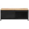 vidaXL Coffee Table Black, Natural Wood Solid Mango Wood, Powder-Coated Iron