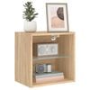 vidaXL Bedside Cabinet Set of 2 Sonoma oak Engineered wood, glass