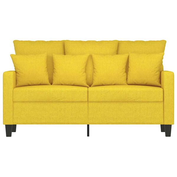 vidaXL 2-seater Sofa Light yellow 100% polyester, metal, textilene