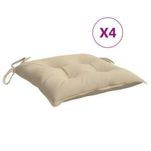vidaXL Chair Cushion Set of 4 Beige Oxford fabric (100% polyester)
