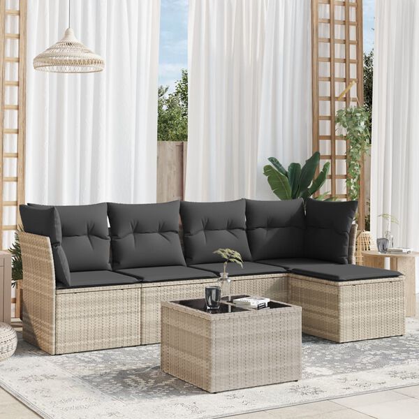 vidaXL Garden Sofa Set Light Grey