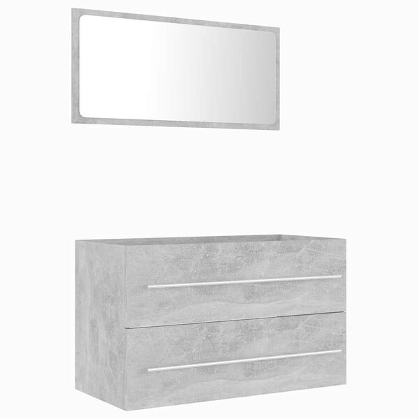 vidaXL Bathroom Furniture Set Concrete Grey Engineered Wood