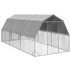 vidaXL Chicken Run Galvanized Steel Galvanized Steel, Polyethylene Large