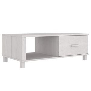 vidaXL Coffee Table White Solid Pine Wood, MDF Medium Coffee Table