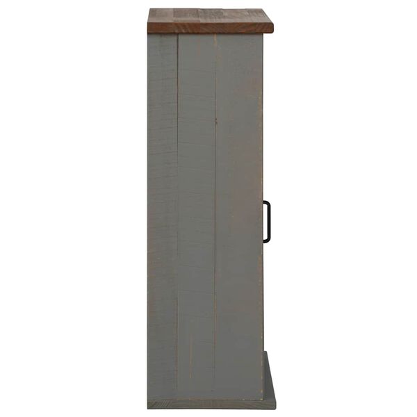 vidaXL Hanging Cabinet Grey Solid pine wood, metal 19.3x8.9x27.6 in