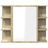 vidaXL Bathroom Mirror Cabinet Sonoma oak Engineered wood, acrylic 31.5 in