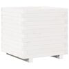 vidaXL Garden Planter White Solid pinewood 19.7x19.7x19.5 in Durable