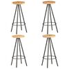 vidaXL Bar Stool Set of 4 Brown and Black