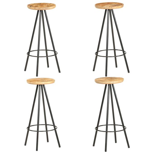 vidaXL Bar Stool Set of 4 Brown and Black